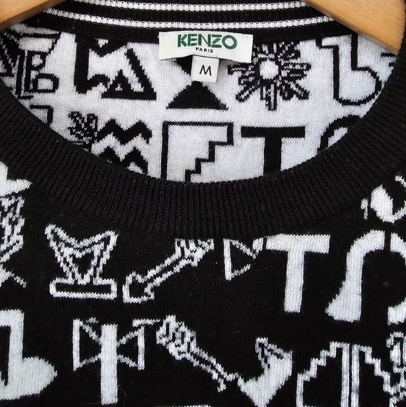 Kenzo black/white knit sweater size M - Picture 4 of 4